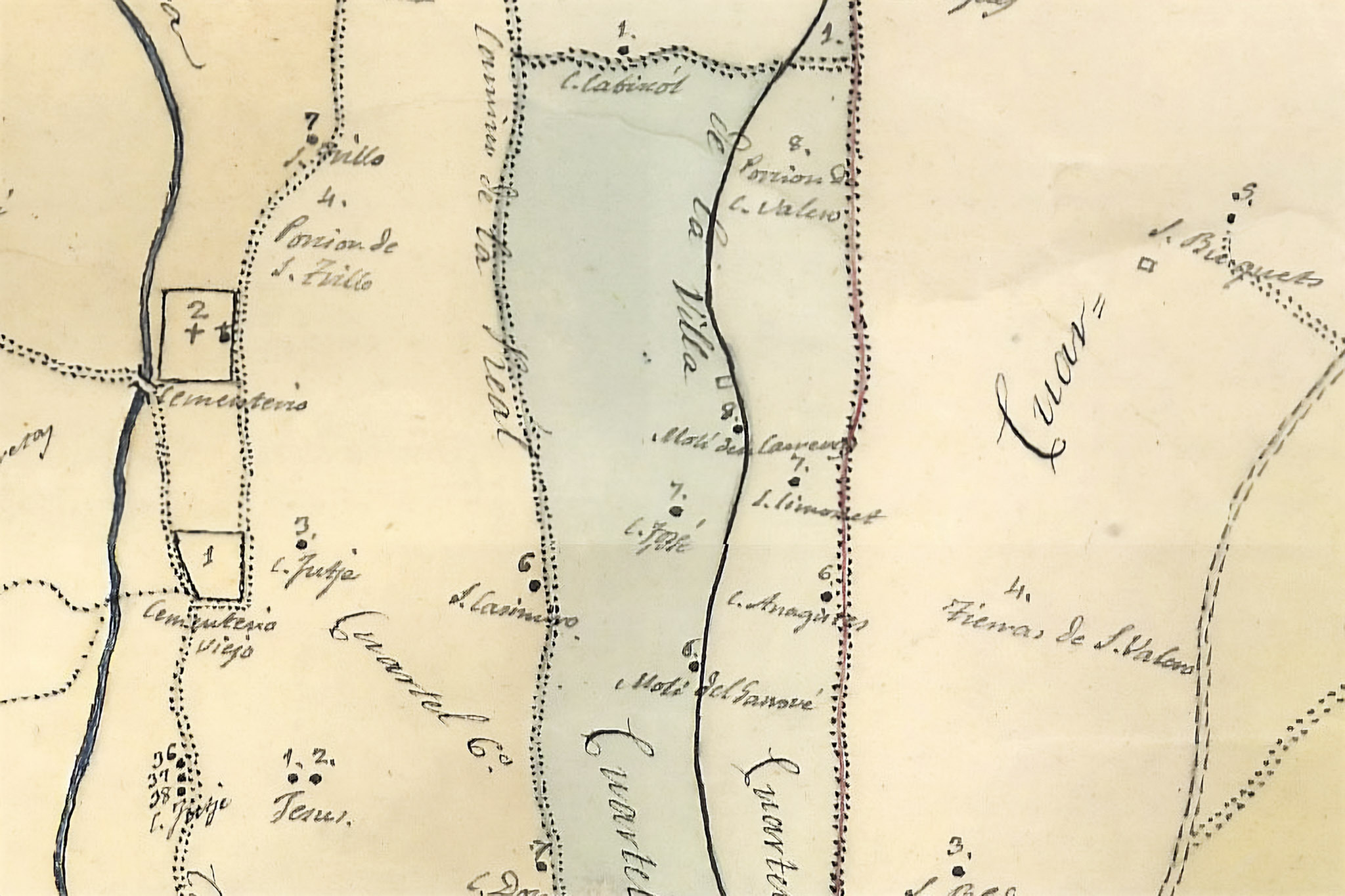 Can Fosser, Les Tretze Quarterades, Les Hortes del Comte de Savellà